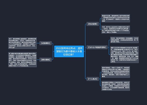 2022国考申论热点：遗弃宠物行为要不要纳入不良征信记录？