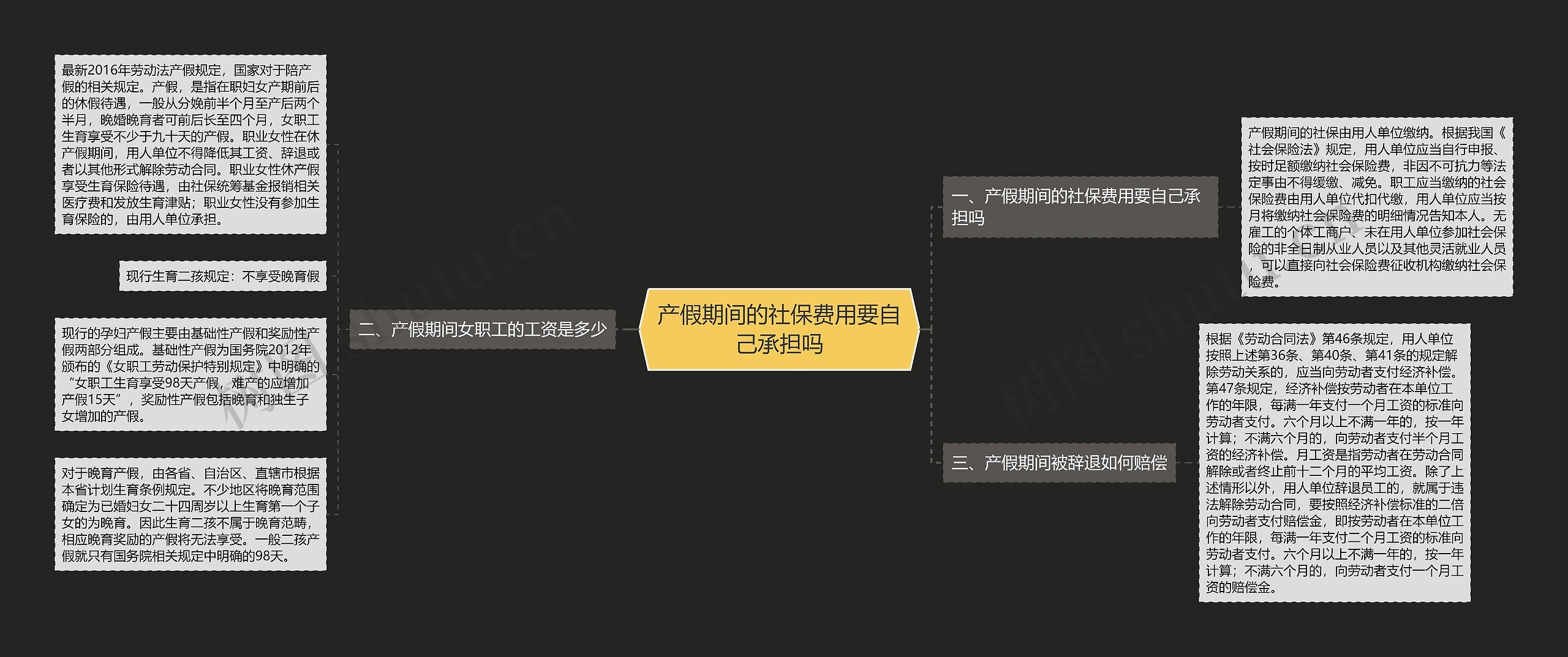 产假期间的社保费用要自己承担吗思维导图