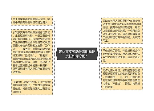 确认事实劳动关系时举证责任如何分配？