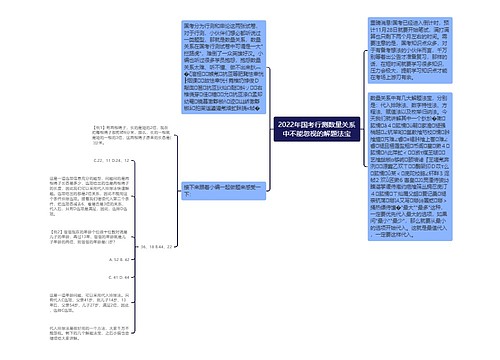 2022年国考行测数量关系中不能忽视的解题法宝