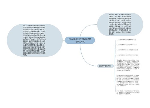 2022国考行测主旨观点题之表达方式