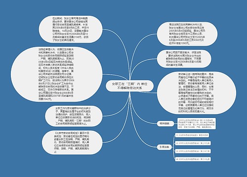 女职工在“三期”内 单位不得解除劳动关系