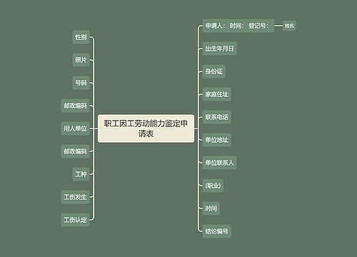 职工因工劳动能力鉴定申请表