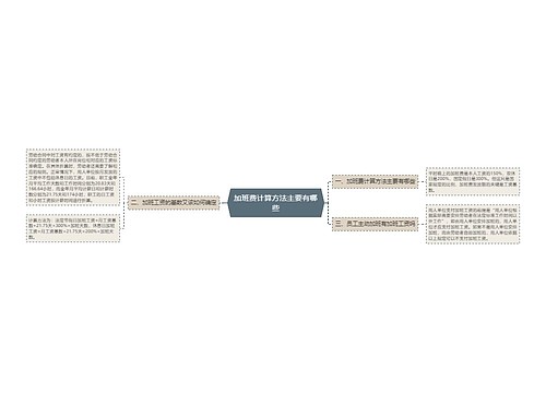 加班费计算方法主要有哪些