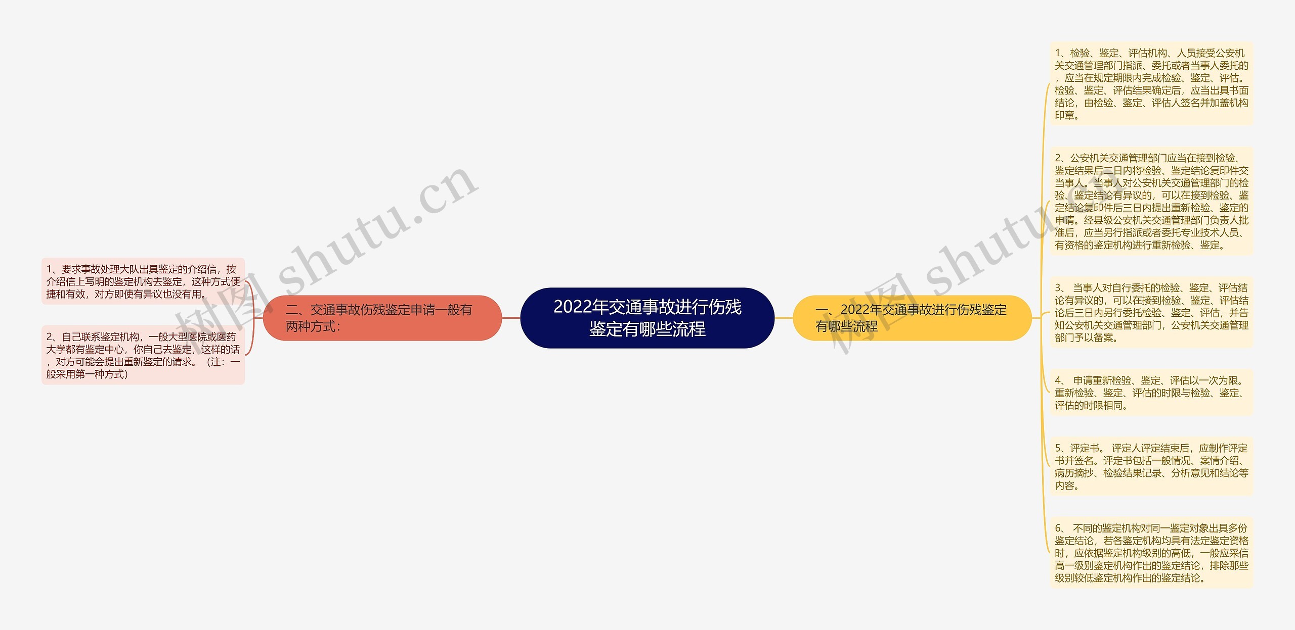 2022年交通事故进行伤残鉴定有哪些流程思维导图