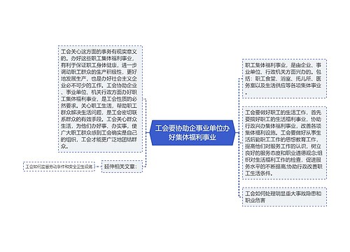 工会要协助企事业单位办好集体福利事业