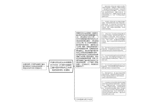 天津市劳动和社会保障局关于印发《天津市城镇职工基本医疗保险和工伤保险药品目录》的通知