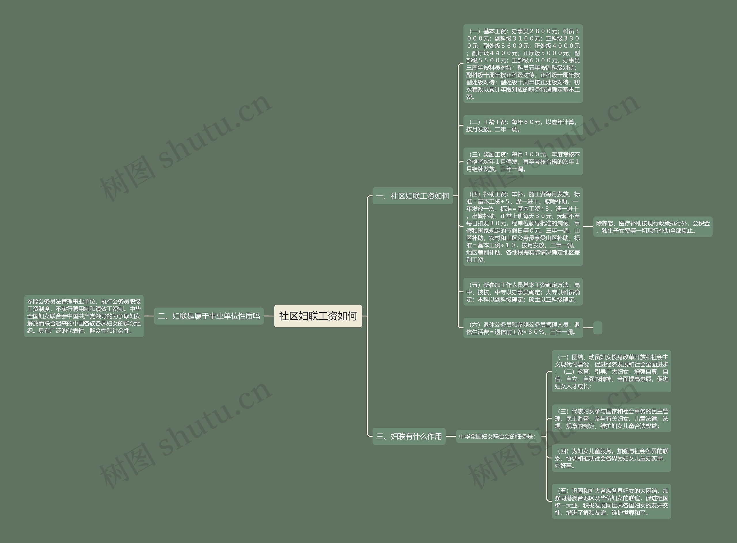 社区妇联工资如何思维导图