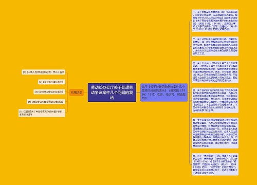 劳动部办公厅关于处理劳动争议案件几个问题的复函