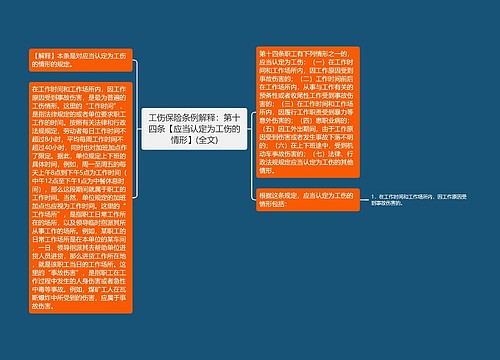 工伤保险条例解释：第十四条【应当认定为工伤的情形】(全文)