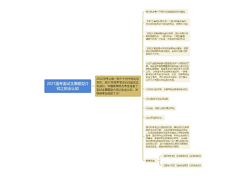 2021国考面试主要题型介绍之职业认知