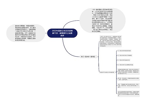 2022年国家公务员言语理解干货：解题细节之标题选择