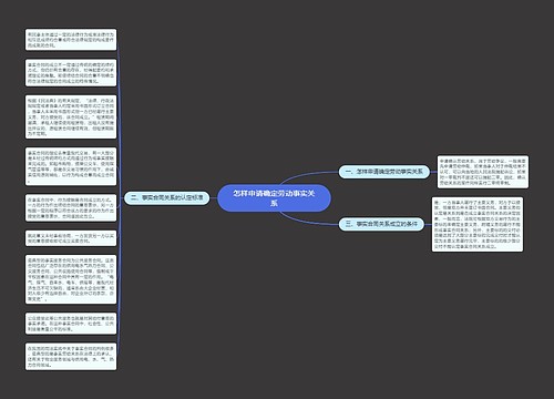 怎样申请确定劳动事实关系