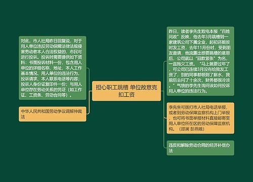 担心职工跳槽 单位故意克扣工资