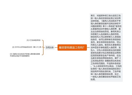 雇员受伤就是工伤吗？