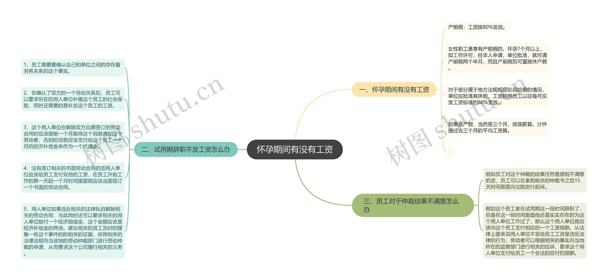 怀孕期间有没有工资思维导图