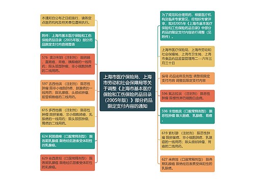 上海市医疗保险局、上海市劳动和社会保障局等关于调整《上海市基本医疗保险和工伤保险药品目录（2005年版）》部分药品限定支付内容的通知