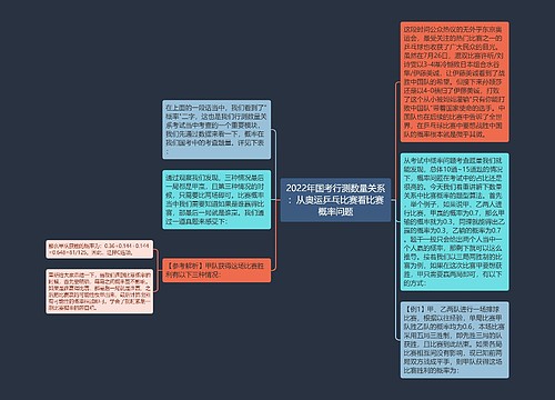 2022年国考行测数量关系：从奥运乒乓比赛看比赛概率问题