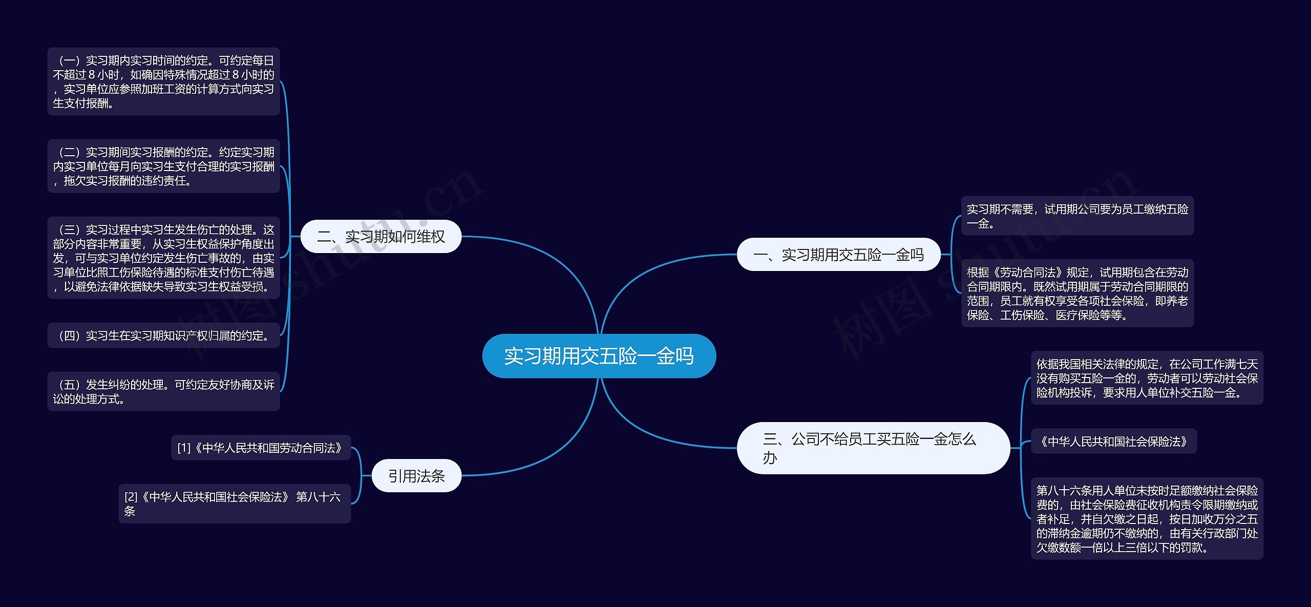 实习期用交五险一金吗思维导图