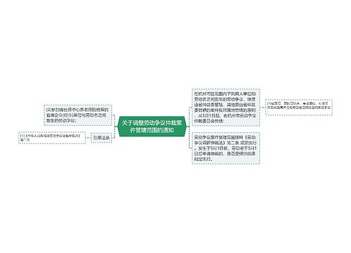 关于调整劳动争议仲裁案件管辖范围的通知