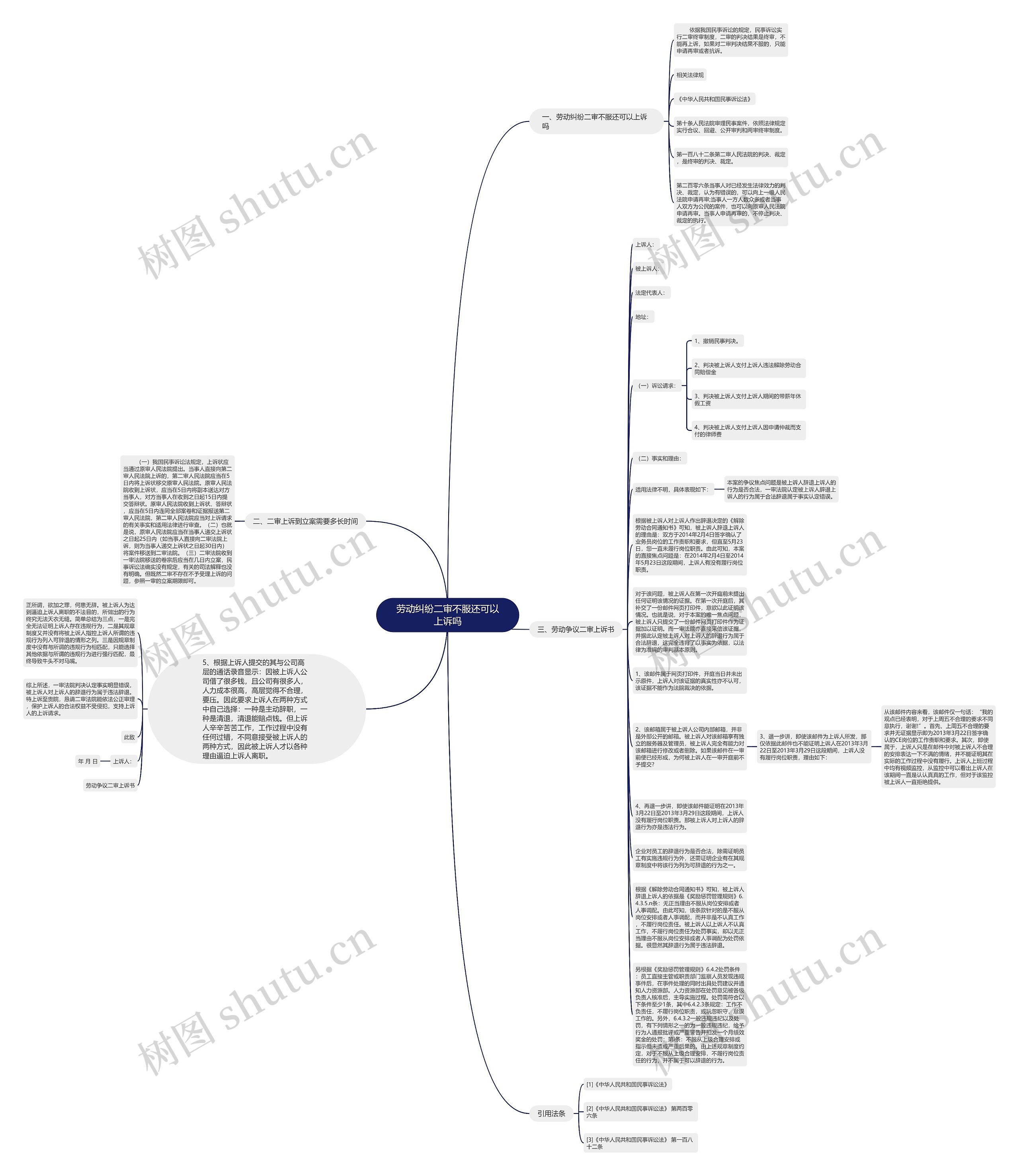 劳动纠纷二审不服还可以上诉吗思维导图