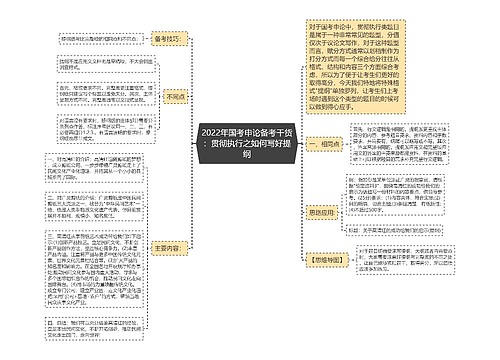 2022年国考申论备考干货：贯彻执行之如何写好提纲