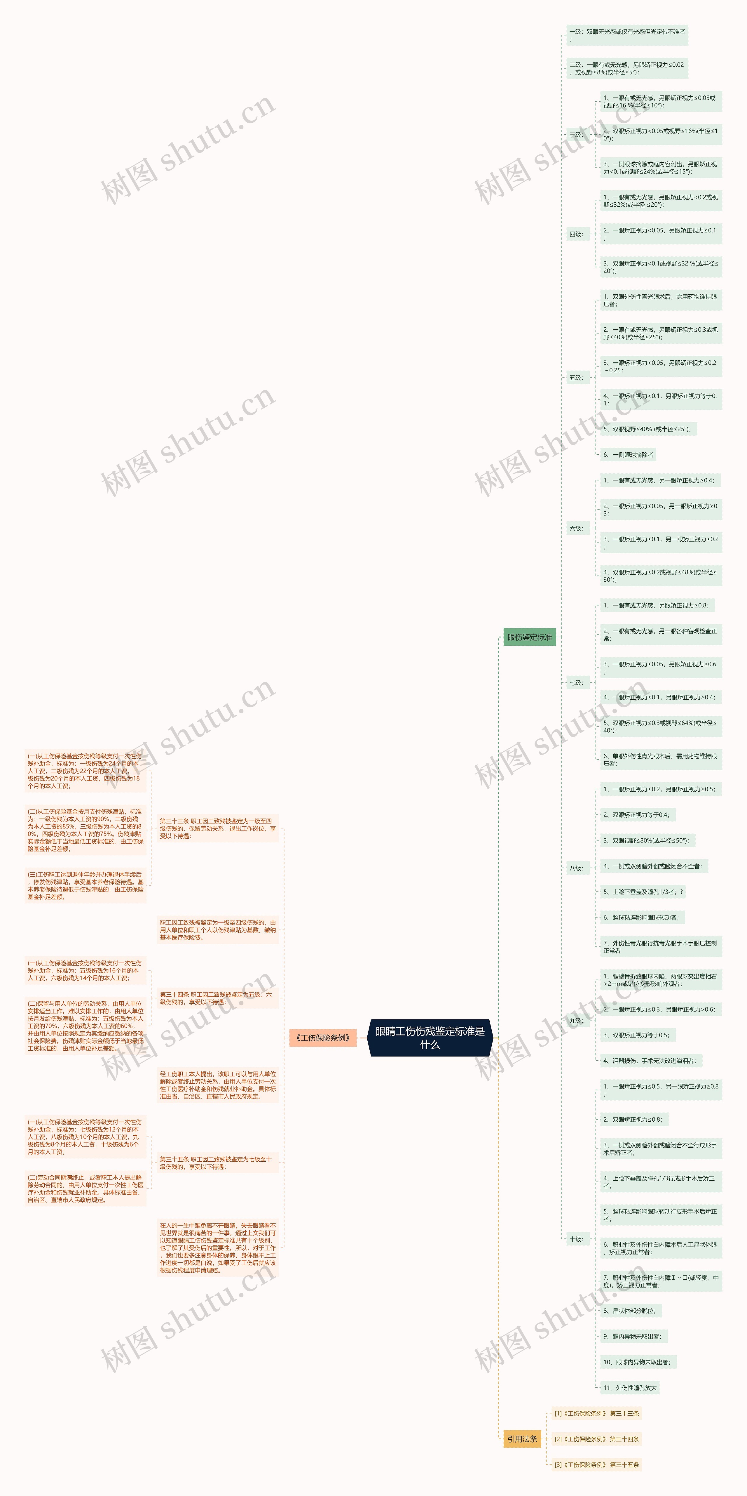 眼睛工伤伤残鉴定标准是什么思维导图