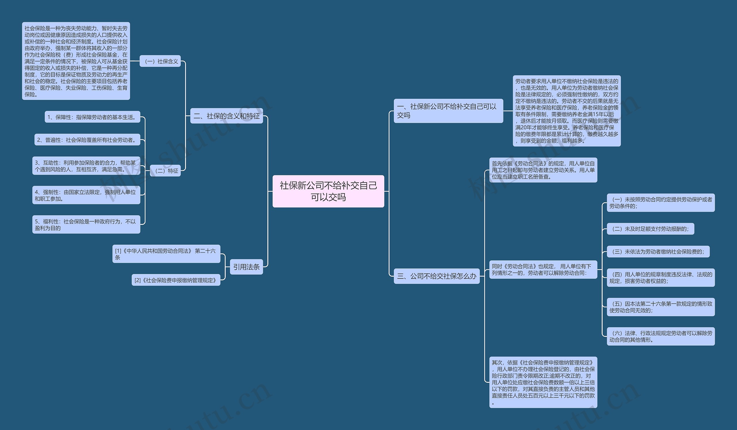 社保新公司不给补交自己可以交吗思维导图