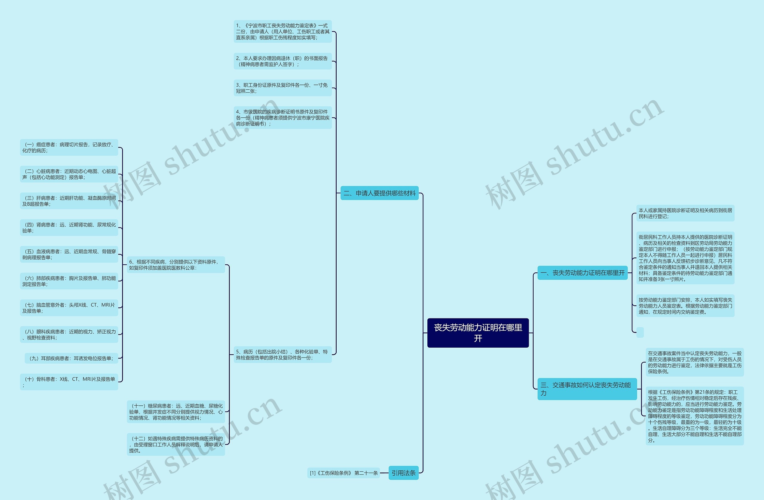 丧失劳动能力证明在哪里开思维导图
