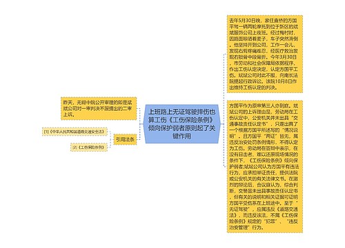 上班路上无证驾驶摔伤也算工伤《工伤保险条例》倾向保护弱者原则起了关键作用