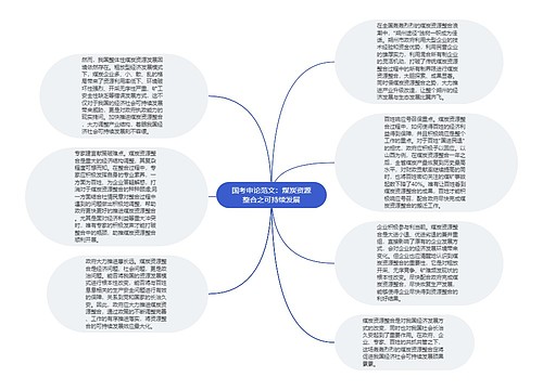 国考申论范文：煤炭资源整合之可持续发展