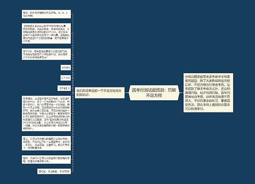 国考行测试题预测：巧解不定方程