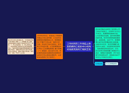 工作时间在工作岗位上突发疾病死亡或者48小时内经抢救无效死亡视同工伤
