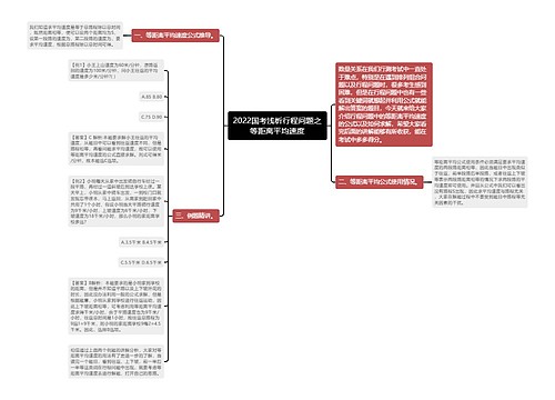 2022国考浅析行程问题之等距离平均速度