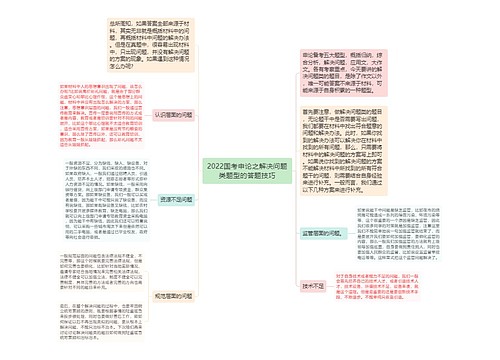 2022国考申论之解决问题类题型的答题技巧