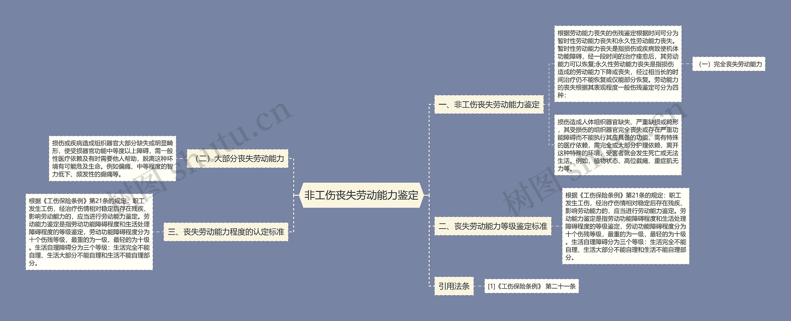 非工伤丧失劳动能力鉴定思维导图