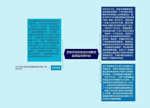 龙泉市消保委成功调解首起跨国消费纠纷