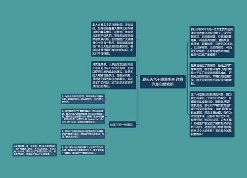 夏天天气干燥易生事 详解汽车自燃索赔