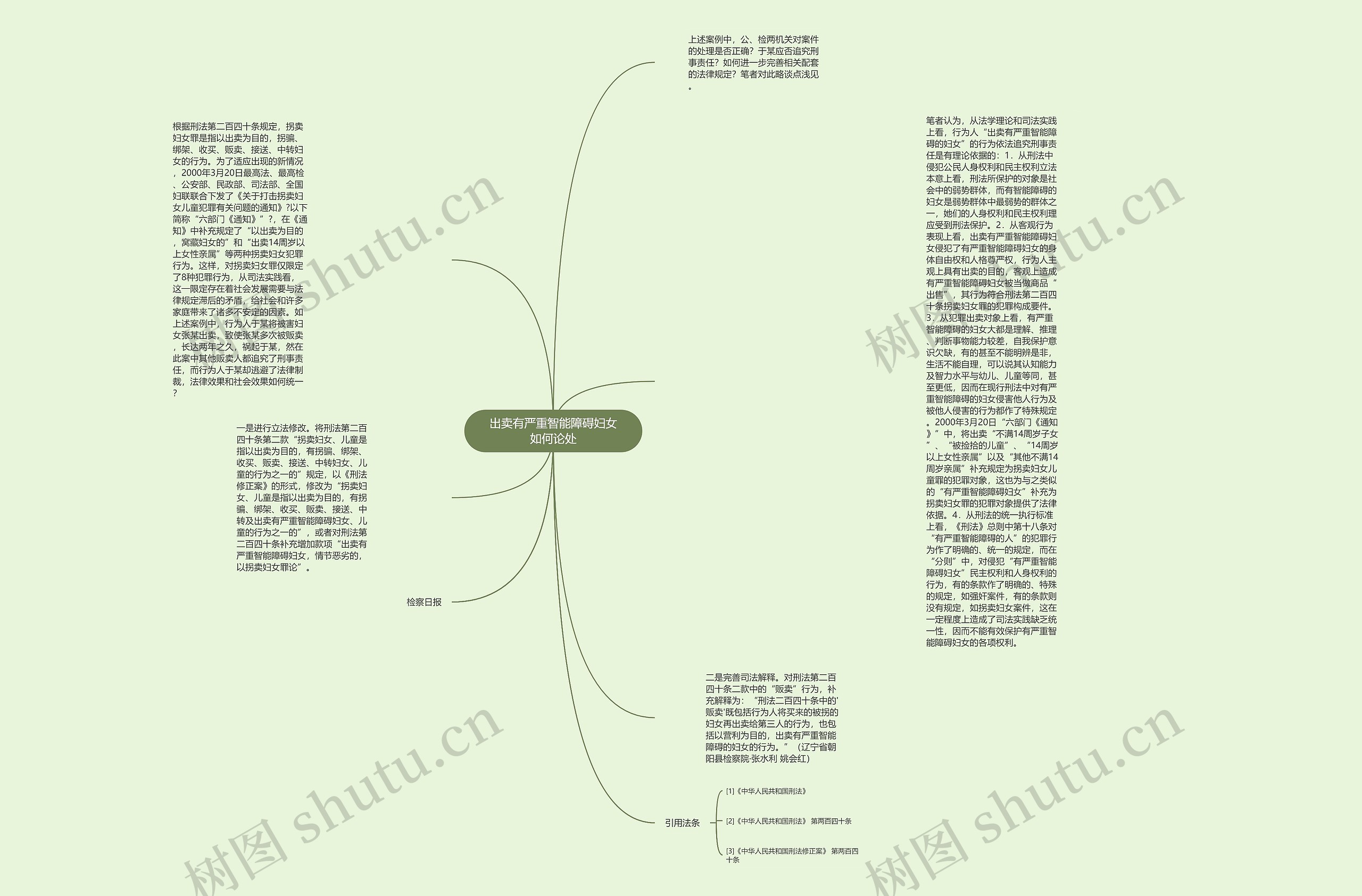 出卖有严重智能障碍妇女如何论处思维导图