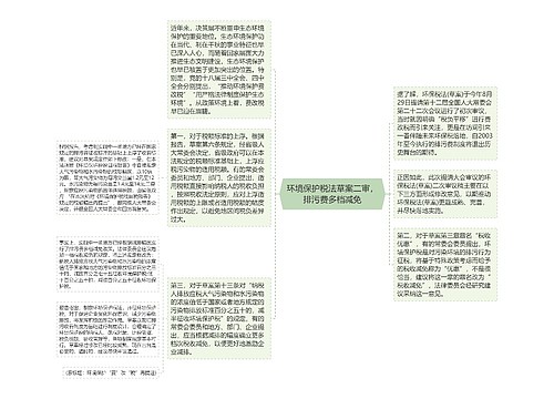 环境保护税法草案二审，排污费多档减免