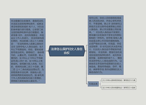 法律怎么保护妇女人身自由权
