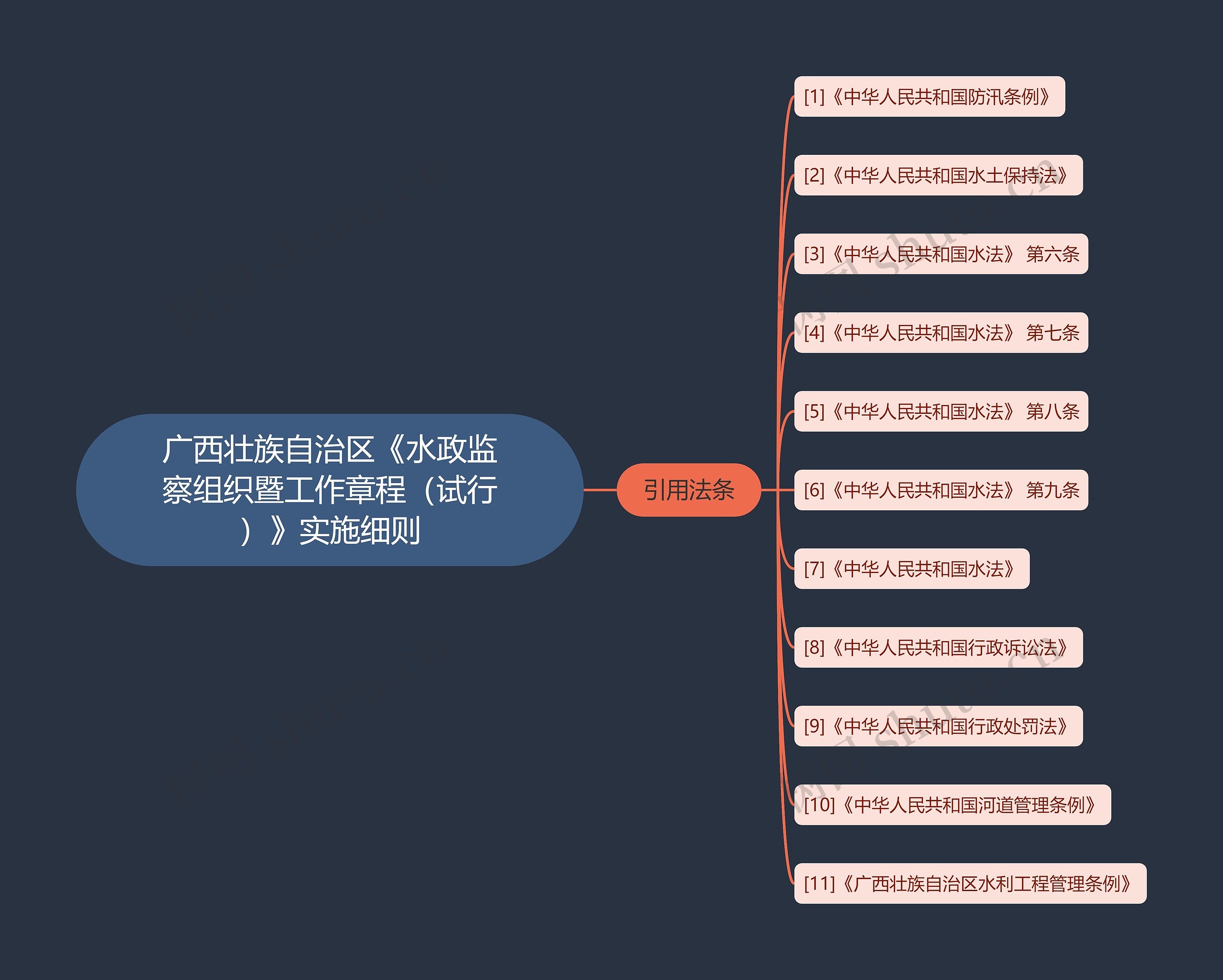 广西壮族自治区《水政监察组织暨工作章程（试行）》实施细则思维导图