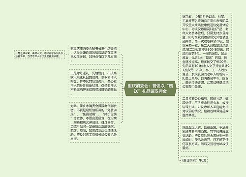 重庆消委会：警惕以“赠送”礼品骗取押金