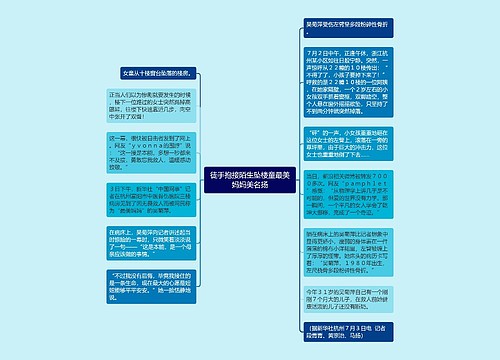 徒手抱接陌生坠楼童最美妈妈美名扬