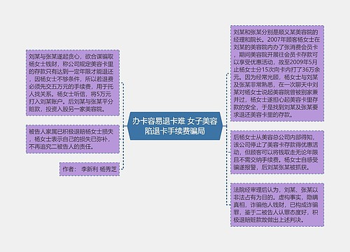 办卡容易退卡难 女子美容陷退卡手续费骗局