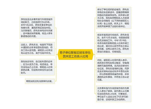 男子单位聚餐后骑车摔伤 因未定工伤告人社局