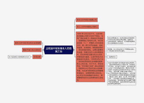 上班途中被车撞本人无错属工伤