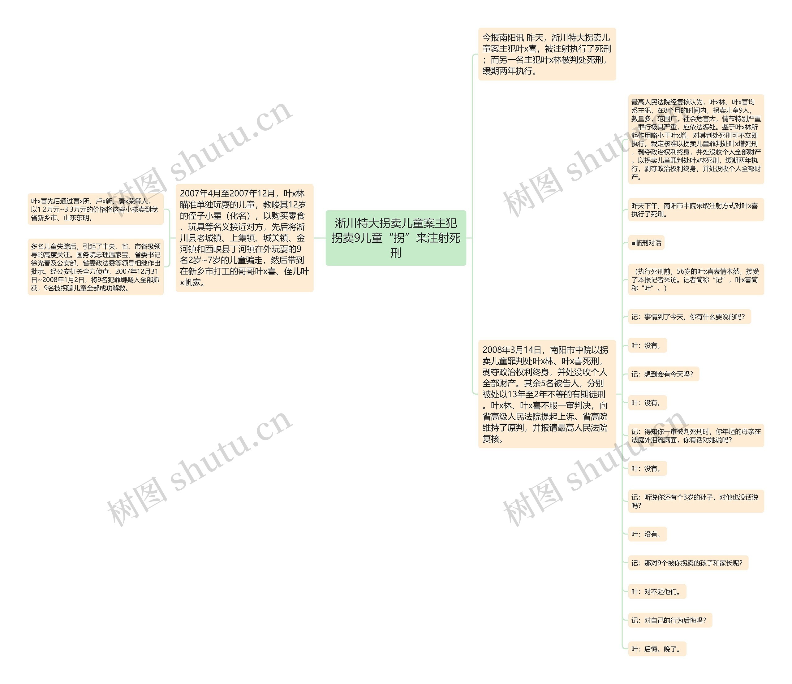 淅川特大拐卖儿童案主犯拐卖9儿童“拐”来注射死刑思维导图