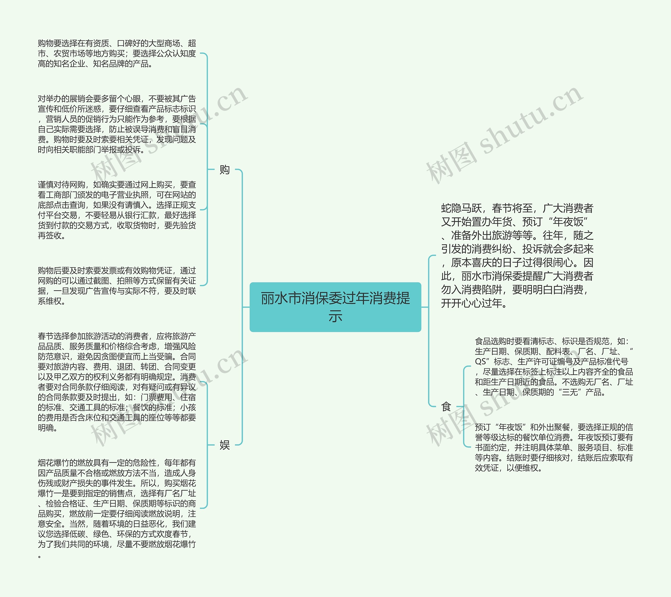 丽水市消保委过年消费提示思维导图