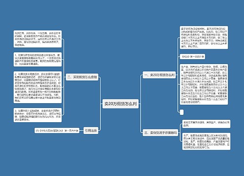 卖20万假货怎么判